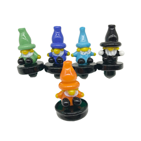 Hand Made Glass Carb Caps Dwarf Designs Assorted Colors
