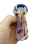 3.5Inch Thick Handmade Fumed Glass Spoon Bowl/ Hand Pipe