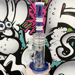 14.5" Straight Swiss Dual Donut Perc Bong Glass Water Pipe