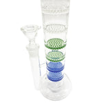 Sextuple Honeycomb Perc Straight Tube Bong SEXTUPLE (6) HONEYCOMB WATER PIPE