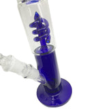 Double Chamber Glass Bongs with Coil Percolator