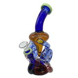 Double Horn Recycler Dab Rig Glass Bong Double Swiss Recycler