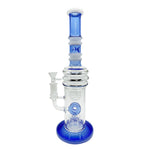 14.5" Straight Swiss Dual Donut Perc Bong Glass Water Pipe