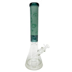 Glass Beaker Eye Bong Color Sandblasted 16" Tall 9mm Thick 14mm Bowl