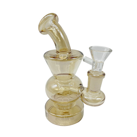 6 Inch Amber Bubble Mini Dab Rig