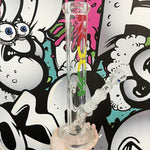 ROOR's 7mm Thick Glass Beaker Base Ice Bong Straight Cylinder Waterpipe