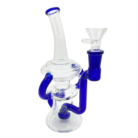 8.5" Blue Recycler Showerhead Perc Dab Rig