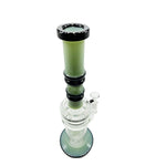 14.5" Straight Swiss Dual Donut Perc Bong Glass Water Pipe