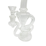 9 Inches Clear Recycler Dab Rig Showerhead Perc