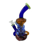 Double Horn Recycler Dab Rig Glass Bong Double Swiss Recycler