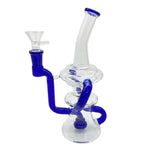 8.5" Blue Recycler Showerhead Perc Dab Rig