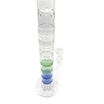 Sextuple Honeycomb Perc Straight Tube Bong SEXTUPLE (6) HONEYCOMB WATER PIPE