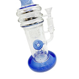 14.5" Straight Swiss Dual Donut Perc Bong Glass Water Pipe