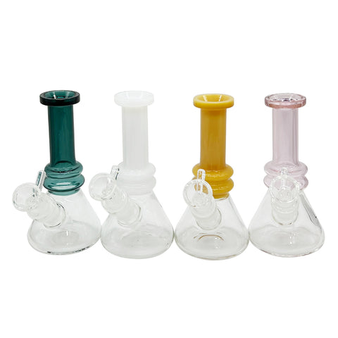 6" Color Neck Beaker Bong - with 14M Matching Bowl