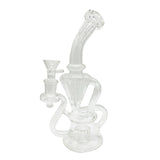 9 Inches Clear Recycler Dab Rig Showerhead Perc