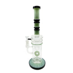 14.5" Straight Swiss Dual Donut Perc Bong Glass Water Pipe