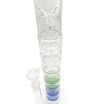 Sextuple Honeycomb Perc Straight Tube Bong SEXTUPLE (6) HONEYCOMB WATER PIPE