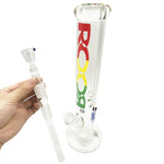 ROOR's 7mm Thick Glass Beaker Base Ice Bong Straight Cylinder Waterpipe
