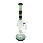 14.5" Straight Swiss Dual Donut Perc Bong Glass Water Pipe