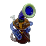 Double Horn Recycler Dab Rig Glass Bong Double Swiss Recycler