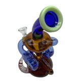 Double Horn Recycler Dab Rig Glass Bong Double Swiss Recycler