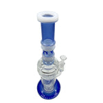 14.5" Straight Swiss Dual Donut Perc Bong Glass Water Pipe