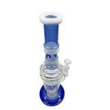 14.5" Straight Swiss Dual Donut Perc Bong Glass Water Pipe