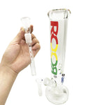 ROOR's 7mm Thick Glass Beaker Base Ice Bong Straight Cylinder Waterpipe