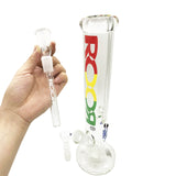 ROOR's 7mm Thick Glass Beaker Base Ice Bong Straight Cylinder Waterpipe