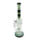 14.5" Straight Swiss Dual Donut Perc Bong Glass Water Pipe