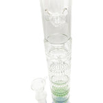 Sextuple Honeycomb Perc Straight Tube Bong SEXTUPLE (6) HONEYCOMB WATER PIPE