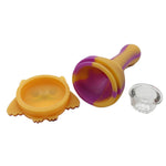 Smoke OwlMortyCat Silicone Art Pipe w Glass Bowl Removable Face
