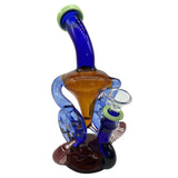 Double Horn Recycler Dab Rig Glass Bong Double Swiss Recycler