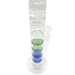 Sextuple Honeycomb Perc Straight Tube Bong SEXTUPLE (6) HONEYCOMB WATER PIPE