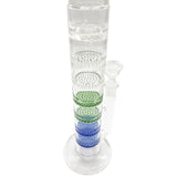 Sextuple Honeycomb Perc Straight Tube Bong SEXTUPLE (6) HONEYCOMB WATER PIPE