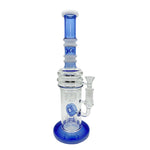 14.5" Straight Swiss Dual Donut Perc Bong Glass Water Pipe