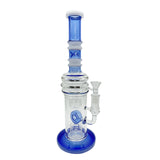 14.5" Straight Swiss Dual Donut Perc Bong Glass Water Pipe