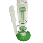 Double Chamber Glass Bongs with Honeycomb  6-Arm Tree Perc