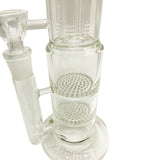 ROOR Double Honeycomb Glass Bong with 6-Arm Tree Perc