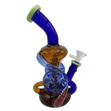 Double Horn Recycler Dab Rig Glass Bong Double Swiss Recycler