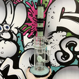 14.5" Straight Swiss Dual Donut Perc Bong Glass Water Pipe