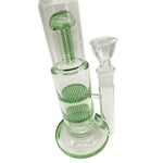 ROOR Double Honeycomb Glass Bong with 6-Arm Tree Perc
