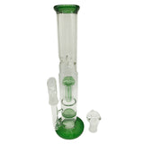 Double Chamber Glass Bongs with Honeycomb  6-Arm Tree Perc