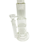 ROOR Double Honeycomb Glass Bong with 6-Arm Tree Perc