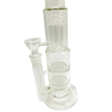 ROOR Double Honeycomb Glass Bong with 6-Arm Tree Perc