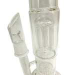 Double Chamber Glass Bongs with Honeycomb  6-Arm Tree Perc