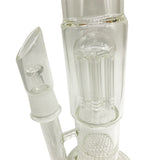 Double Chamber Glass Bongs with Honeycomb  6-Arm Tree Perc