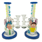 UV Reactive Rick & Morty Glass Dab Rig Night Luminous
