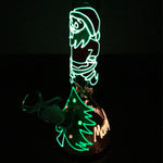 UV Reactive Beaker Bong Luminous Santa Claus